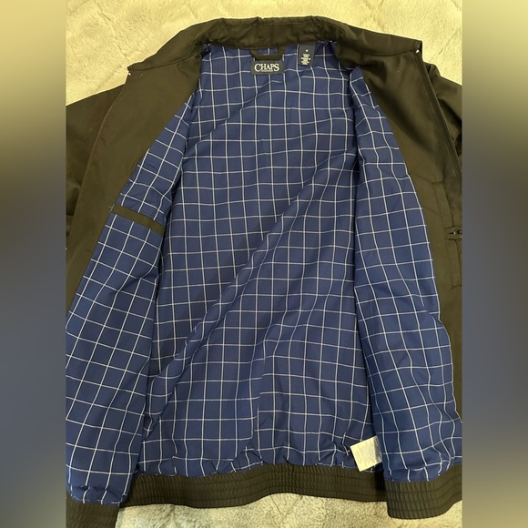 Chaps Polo Ralph Lauren Medium Men’s Harrington Navy Blue Light bomber jacket - Picture 8 of 9